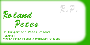 roland petes business card